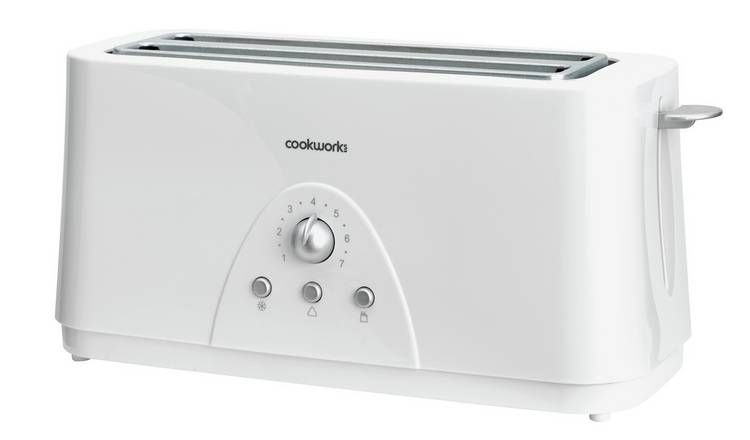 Cookworks Long Slot 4 Slice Toaster - White GOODS Argos