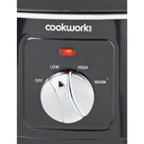 Cookworks 3.5L black slow cooker with ceramic bowl, UK version