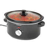 Cookworks 3.5L black slow cooker with ceramic bowl, UK version
