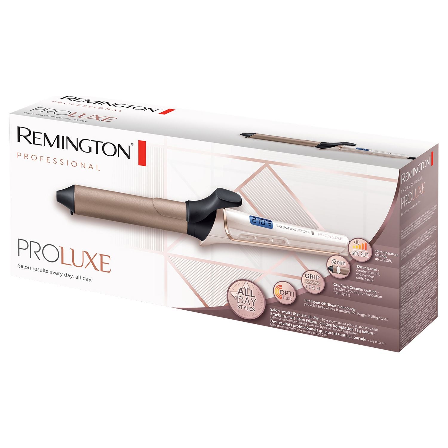 Remington PROluxe curling tong 32mm ceramic barrel (British brand)