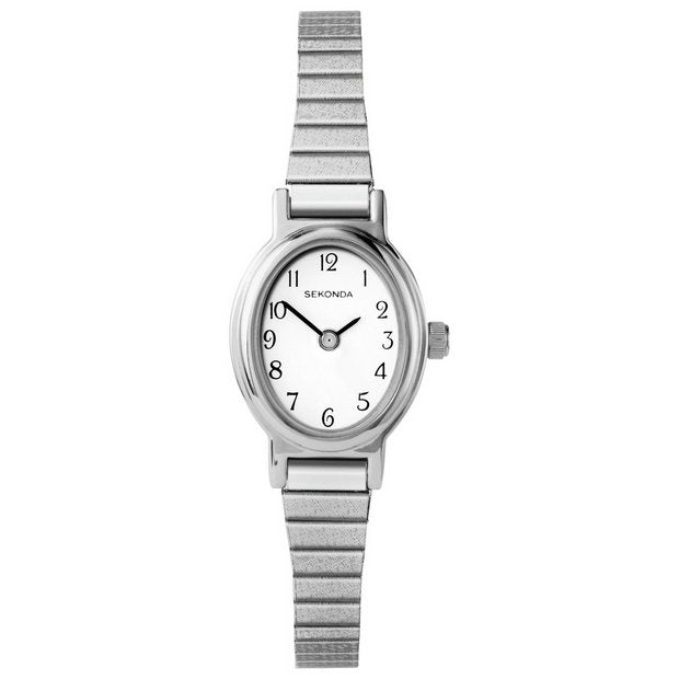 Sekonda ladies silver expander bracelet watch, UK version