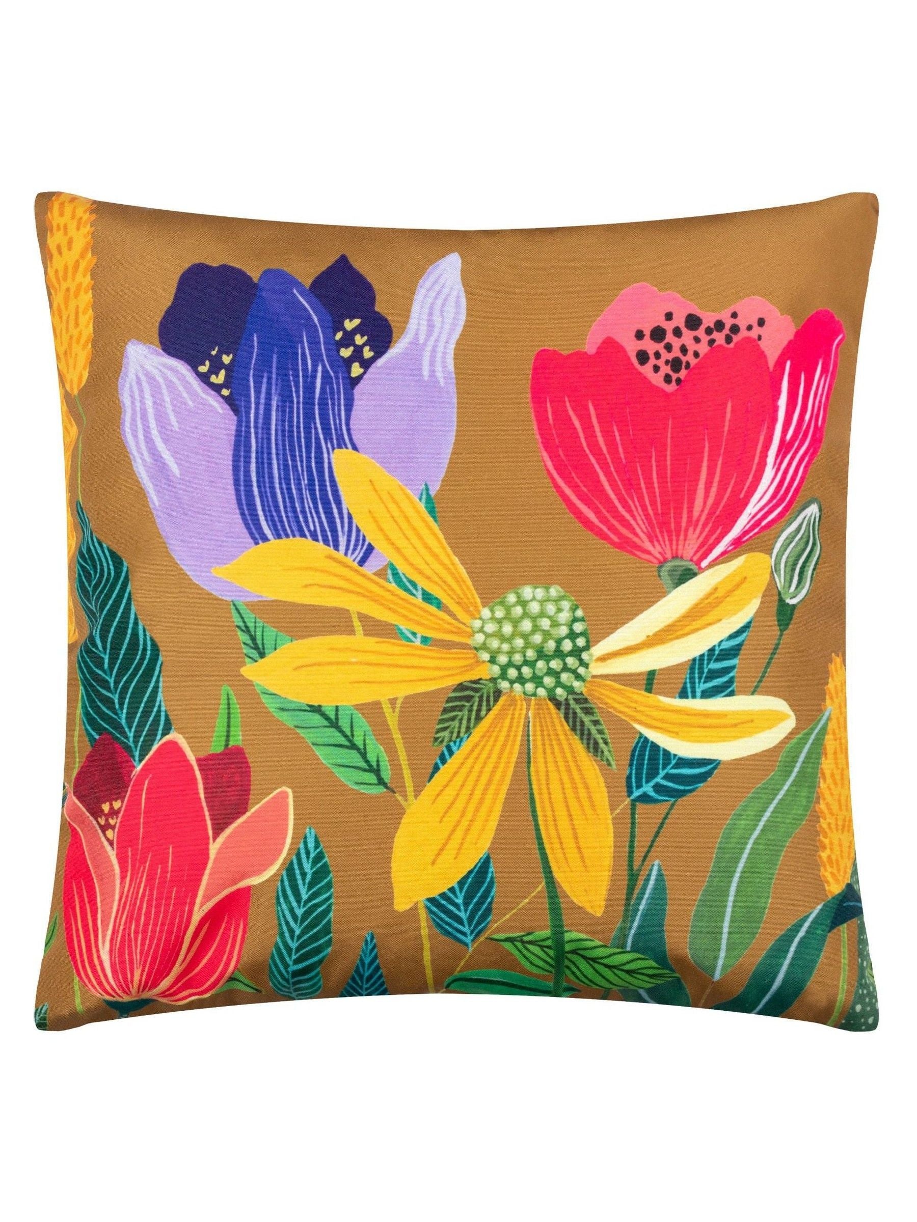 Wylder Nature yellow celandine floral cushion 43cm, UK version