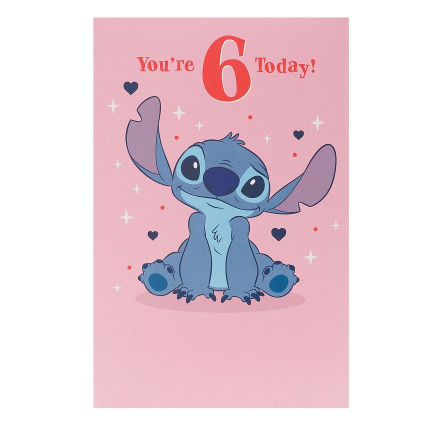 Disney Age 6 Stitch Birthday Card General Household ASDA   