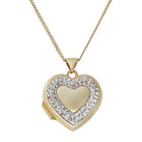 Moon & Back gold plated crystal heart locket - British product