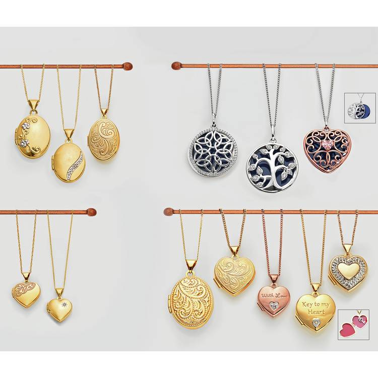 Moon & Back gold plated crystal heart locket - British product