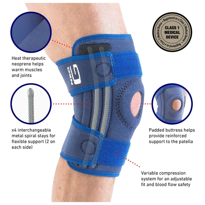 Neo G Stabilized Open Knee Support One Size, imported from the UK