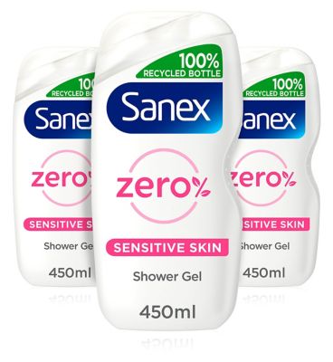 Sanex Zero % Sensitive Skin Shower Gel Bundle Accessories & Cleaning Boots   