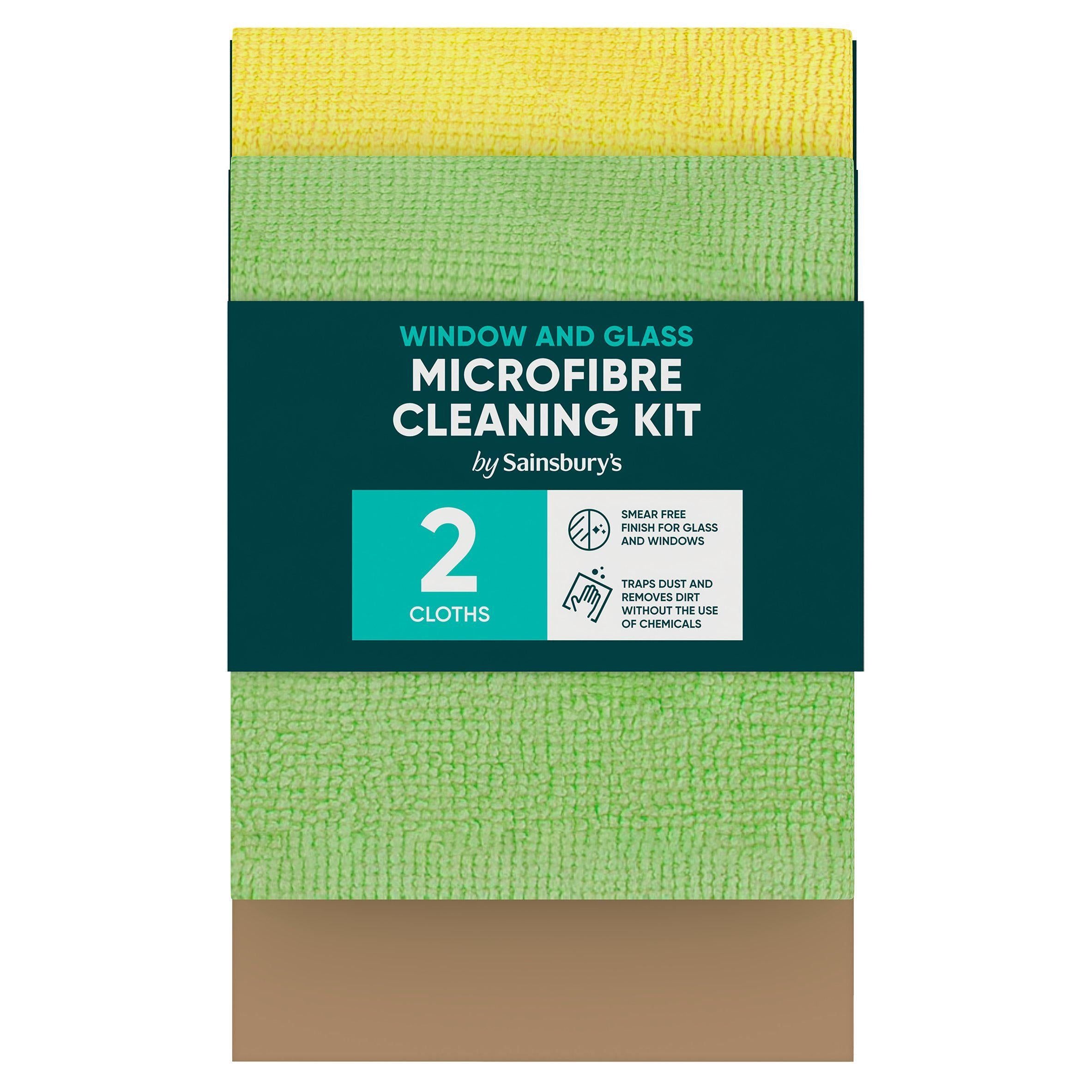 Sainsbury's Window & Glass Microfibre Cleaning Kit GOODS Sainsburys   