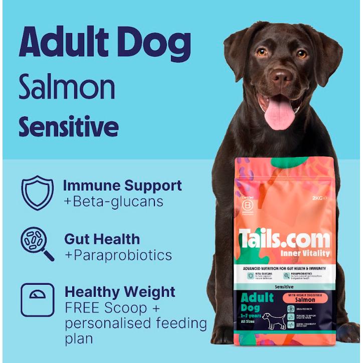 Tails.com Inner Vitality dry dog food salmon 2kg - British product