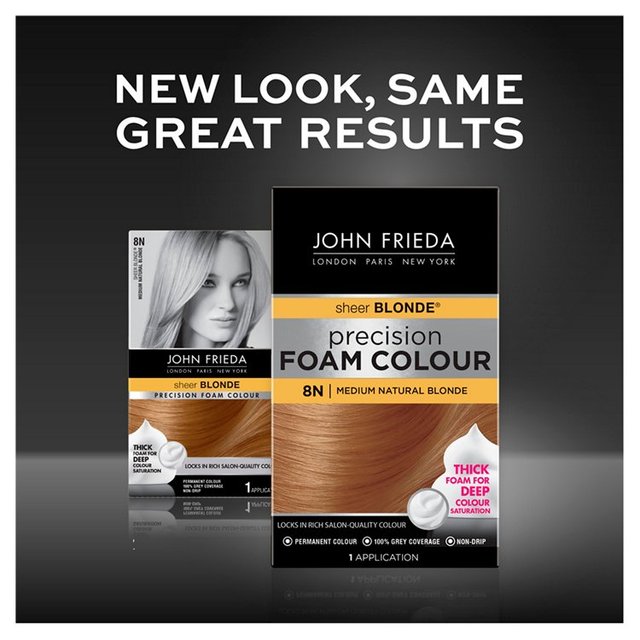 John Frieda Precision Foam Colour Hair Dye Medium Natural Blonde 8N