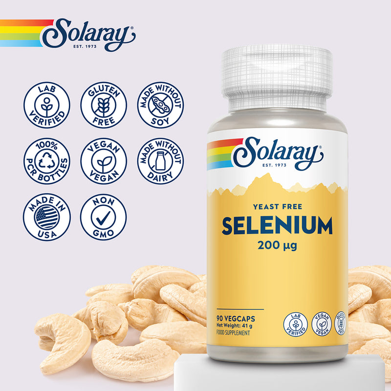 Solaray selenium supplement 200mcg 90 capsules - British product