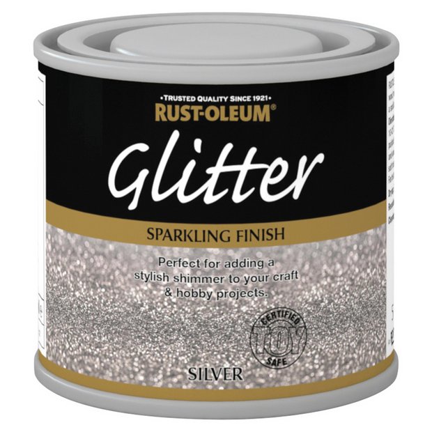 Rust-Oleum glitter paint Silver 125ml - British product