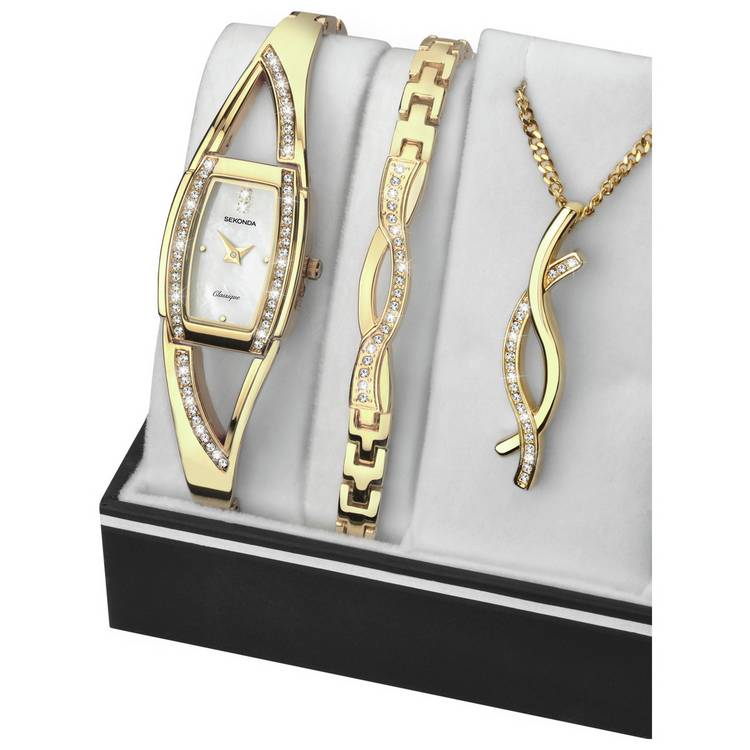 Sekonda ladies watch set with bracelet and pendant (British brand)