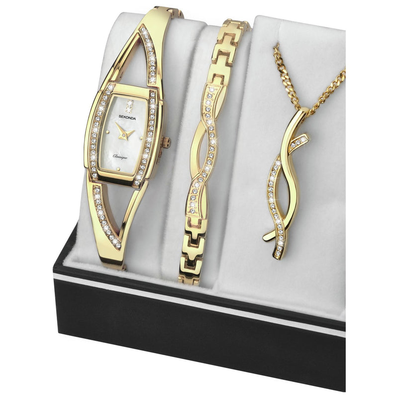 Sekonda ladies watch set with bracelet and pendant (British brand)