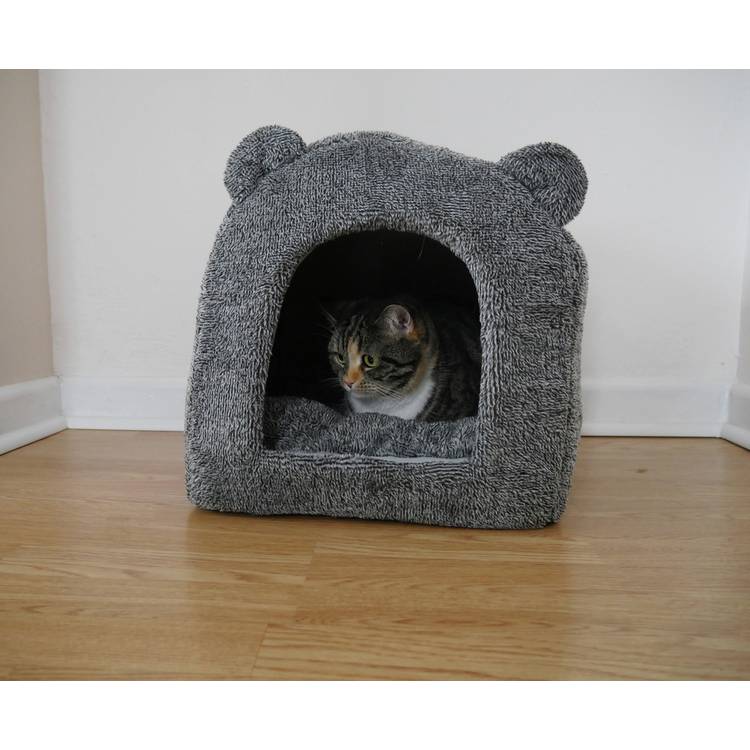 Rosewood cat bed grey teddy bear small - British product