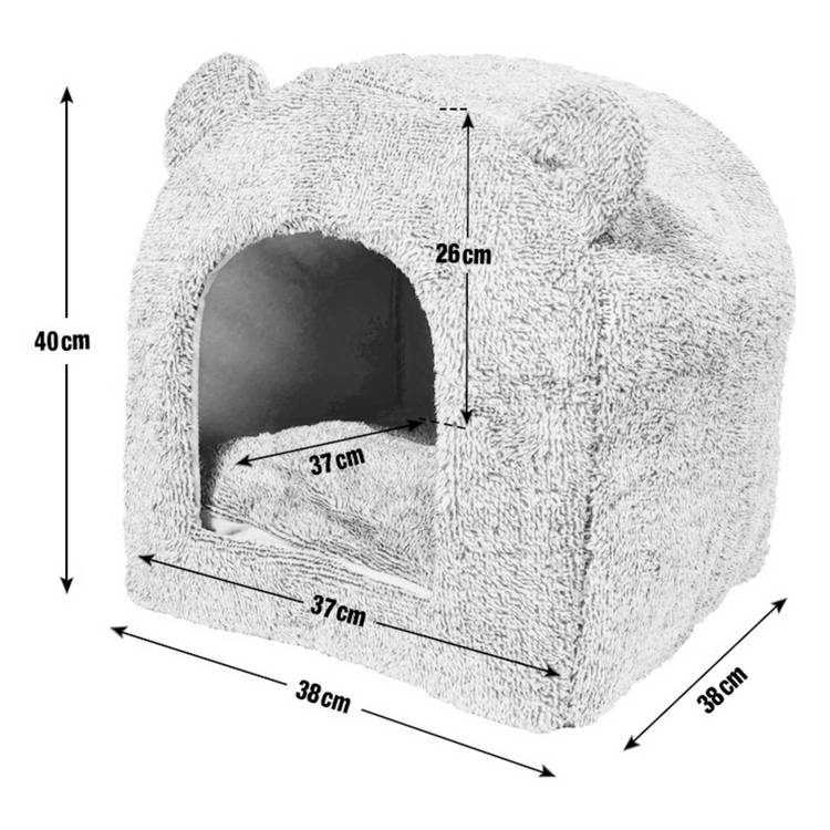 Rosewood cat bed grey teddy bear small - British product