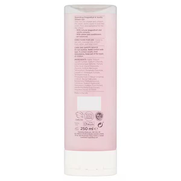 Superdrug Dragonfruit & Vanilla Shower Gel 250ml - British product