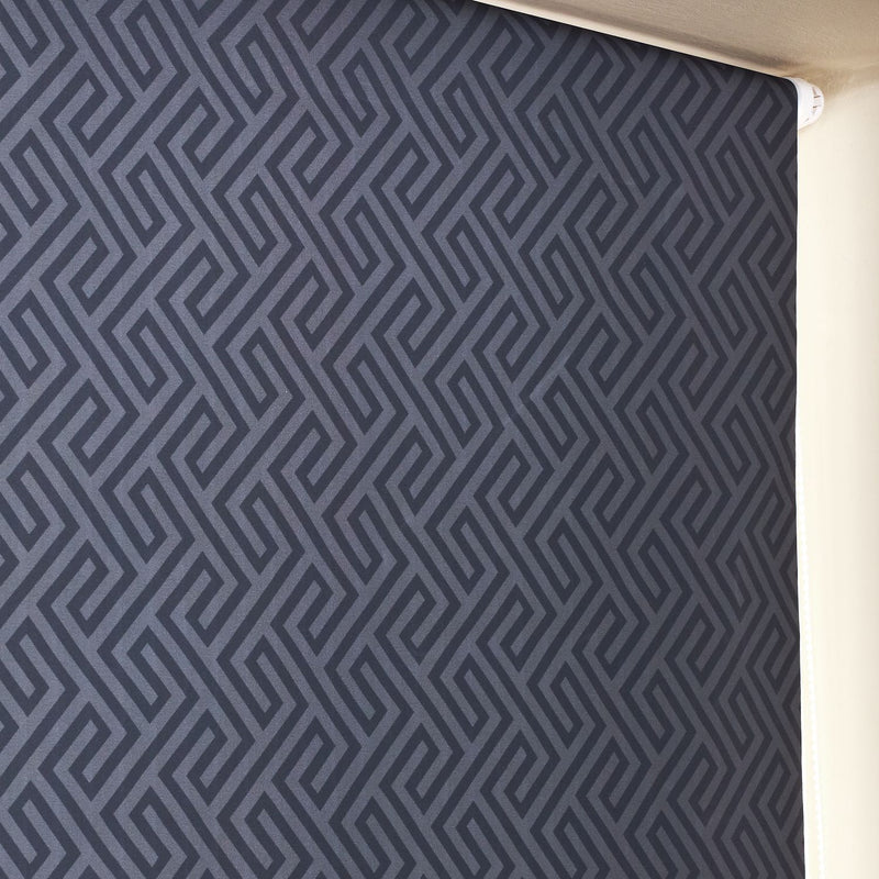 Argos Home Geometric Blackout Navy Roller Blind - 120cm