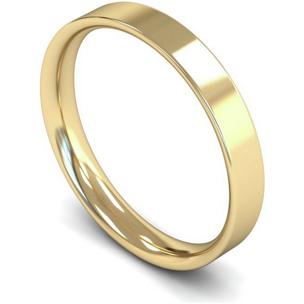 Wedfit wedding band 9ct yellow gold flat court 2.5mm, UK version
