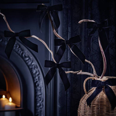 Argos Argos Home Black Velvet Bows Decoration -Pack of 6- Buy online at McGrocer