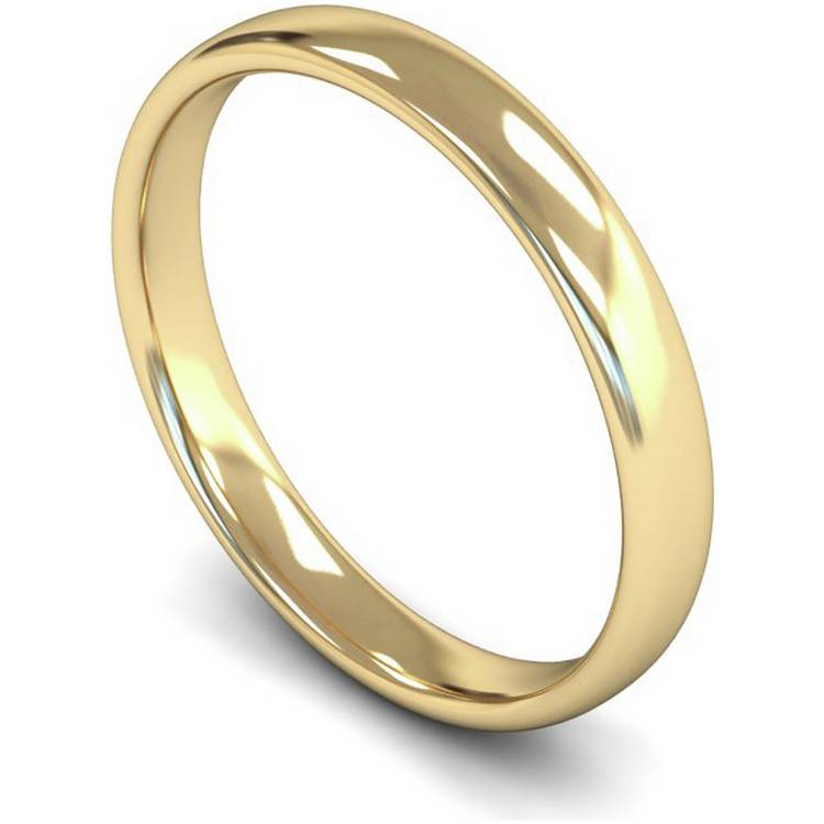 Revere 9ct yellow gold slight court wedding band ring (British brand)