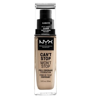 NYX Professional Makeup, Can't Stop Won't Stop Full Coverage Foundation Vegetarian & Vegan Boots Alabaster  