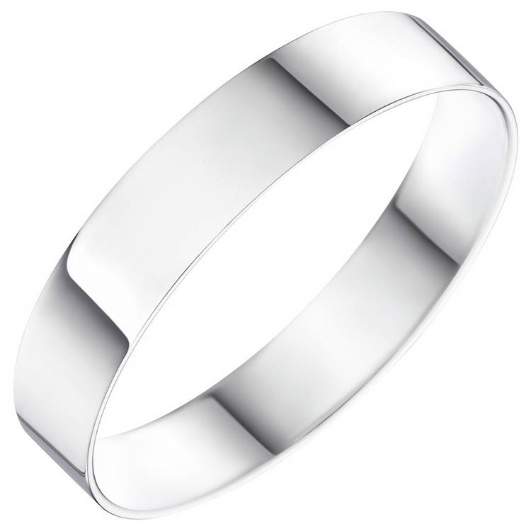 Wedfit 9ct white gold flat court wedding band ring 4mm size L (British brand)