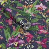 RHS botanical wallpaper purple orchid roll, UK version