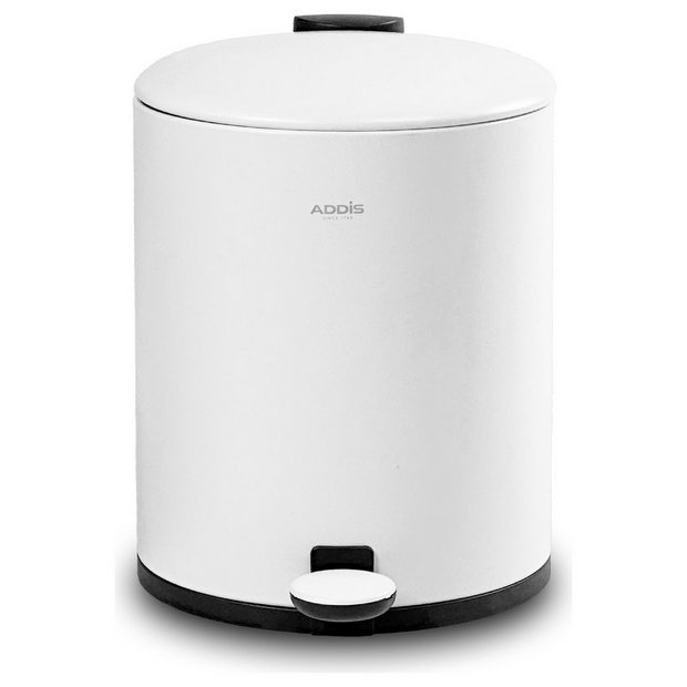 Addis bathroom pedal bin white 5L (British brand)