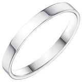 Wedfit 9ct white gold flat court wedding band 2.5mm, imported from the UK