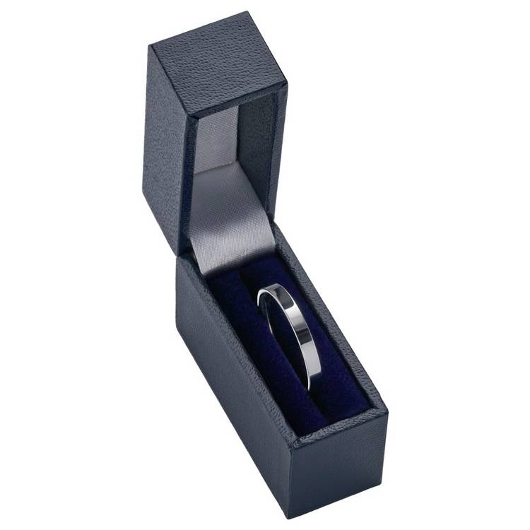 Wedfit 9ct white gold flat court wedding band 2.5mm, imported from the UK