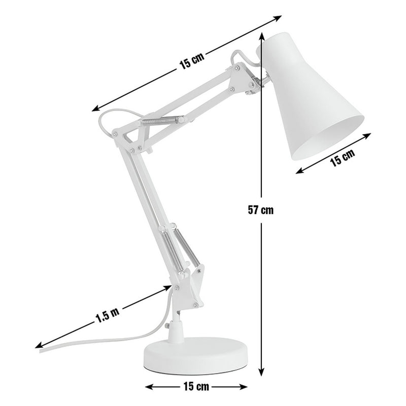 Habitat Swing Arm Desk Lamp - White