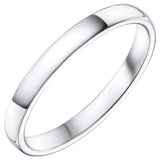 Wedfit 9ct white gold slight court wedding band 2.5mm, UK version
