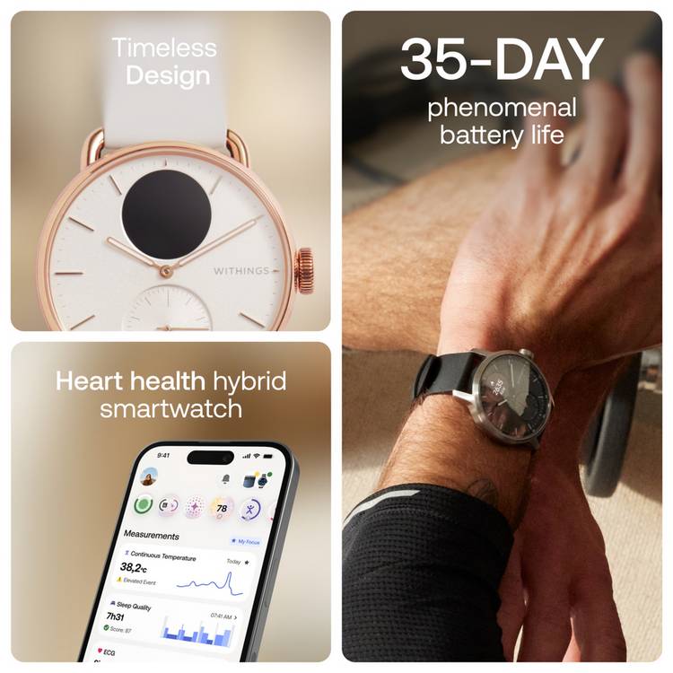 Withings ScanWatch 2 smart watch 38mm sand, UK version