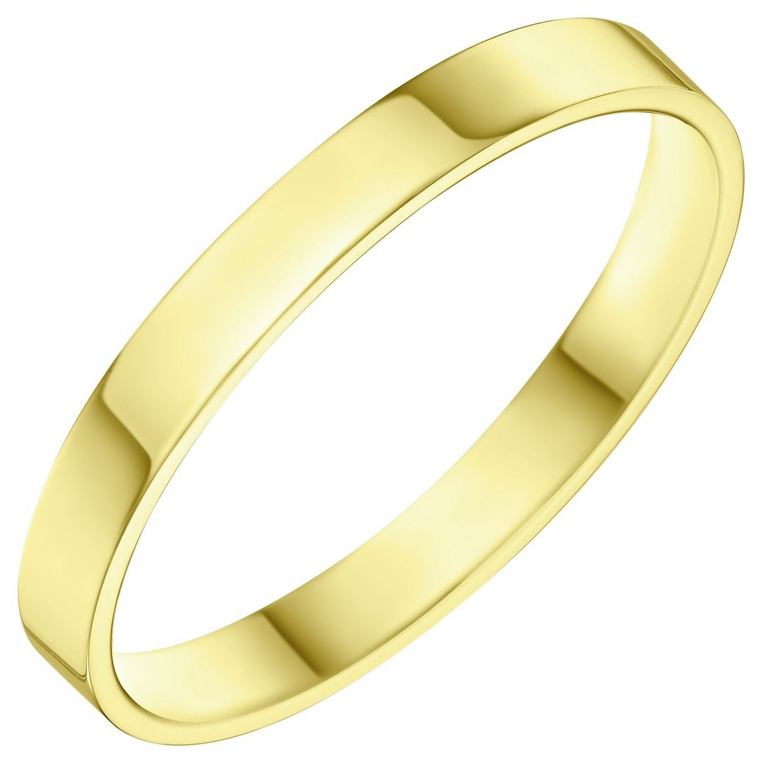 Wedfit 9ct Yellow Gold 2.5mm Flat Court Wedding Band Ring- O