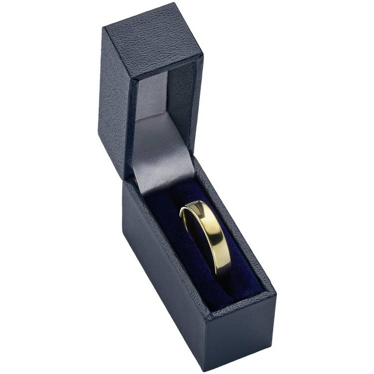 Wedfit 9ct yellow gold slight court wedding band 4mm, UK version