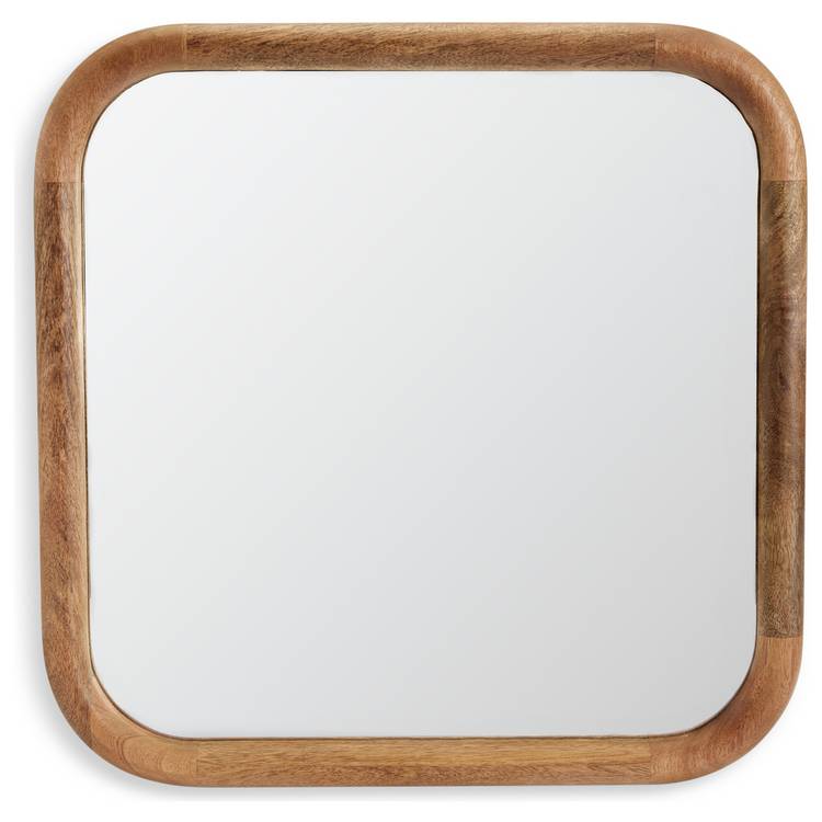 Habitat brown chunky mango wood wall mirror 50x50cm, UK version