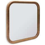 Habitat brown chunky mango wood wall mirror 50x50cm, UK version