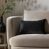 Habitat black velvet oblong cushion 30x50cm - British product
