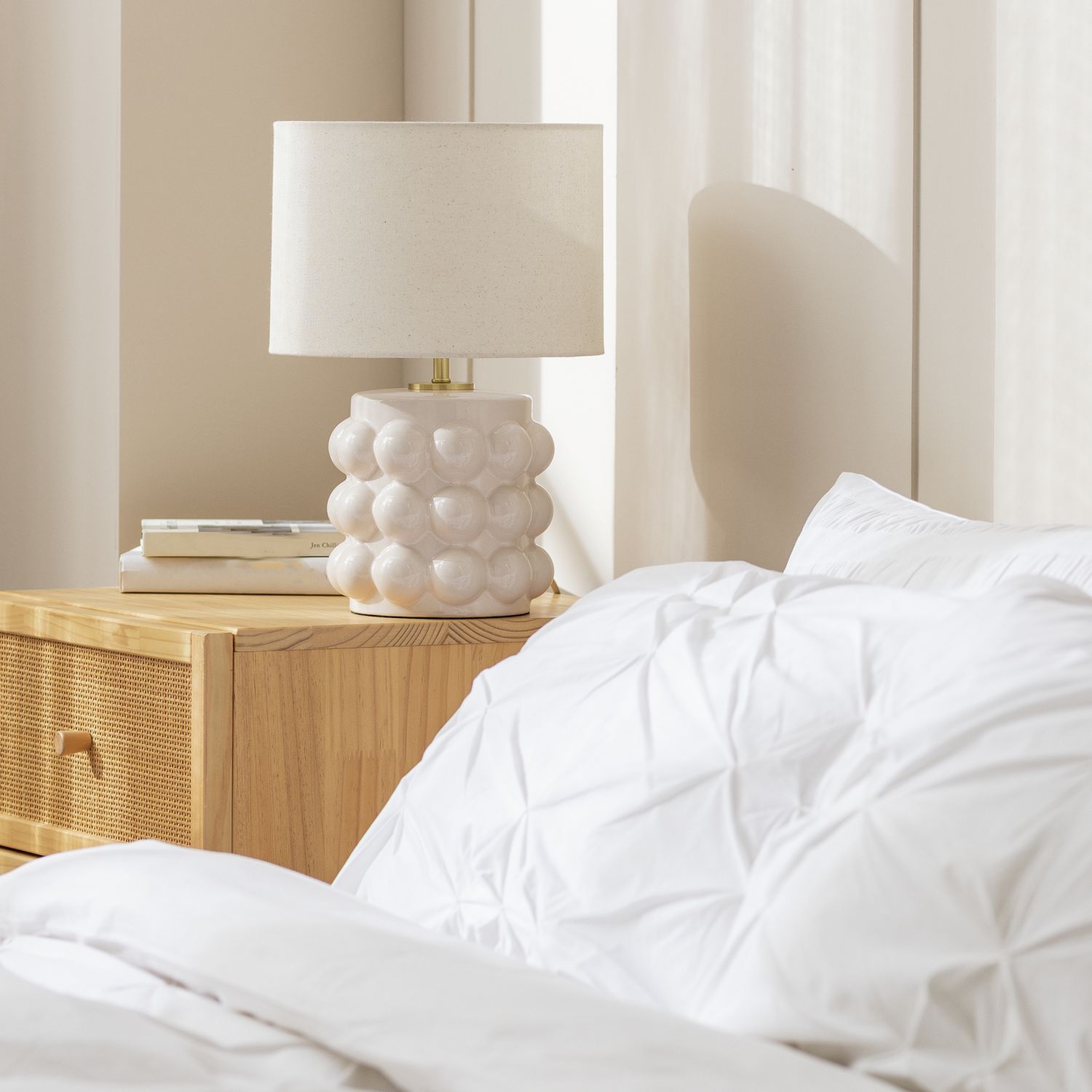 Habitat Bobble Table Lamp - Cream