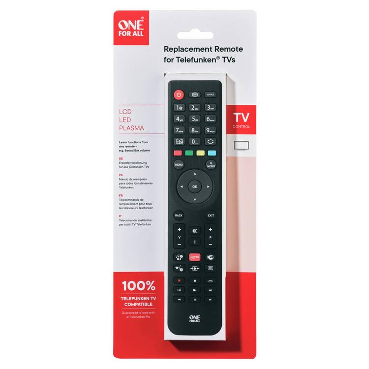 One For All remote control Telefunken replacement, imported from the UK