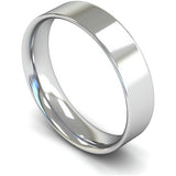 Wedfit 9ct white gold flat court wedding band 5mm, imported from the UK