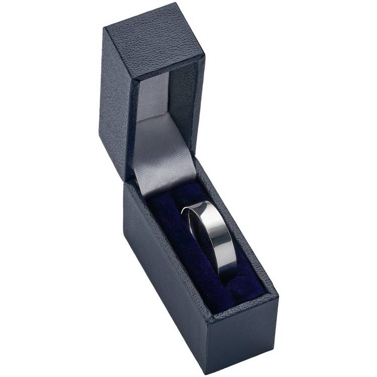 Wedfit 9ct white gold flat court wedding band 5mm, imported from the UK