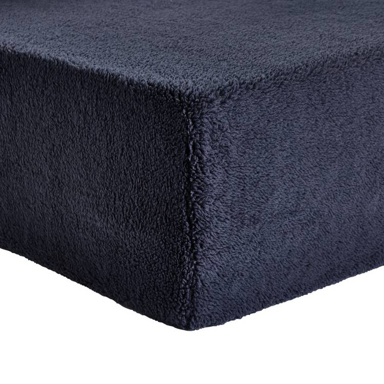 Argos Home navy fleece fitted sheet single - British product