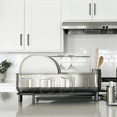 Argos Simplehuman Steel Frame Dish Rack Brushed Steel- Buy online at McGrocer