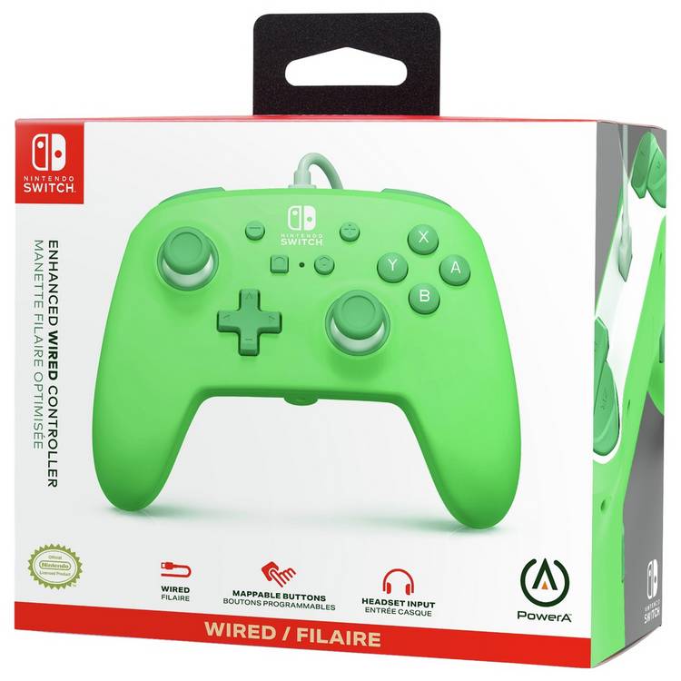 PowerA Nintendo Switch wired controller green, imported from the UK