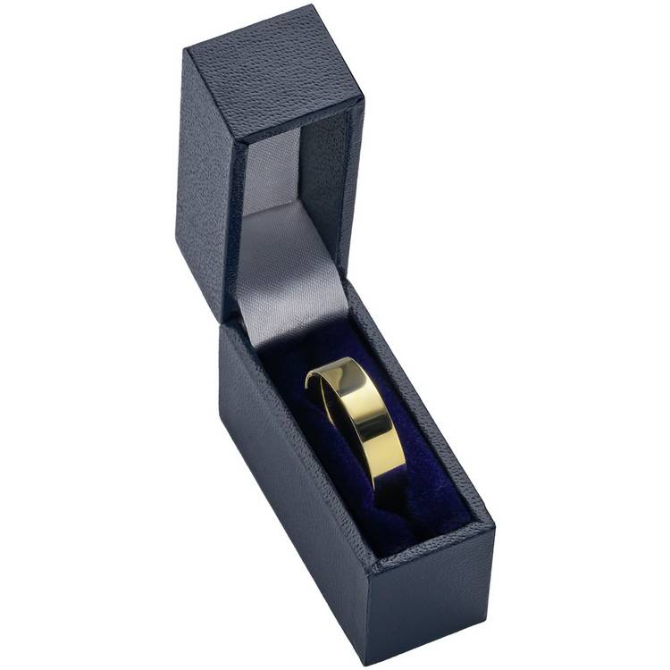 Wedfit yellow gold flat court wedding band 5mm, UK version
