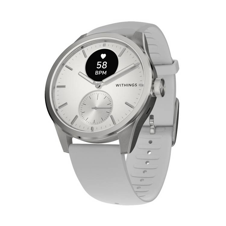 Withings ScanWatch 2 42mm smart watch pearl white grey (British brand)