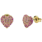 Ted Baker gold plated pink crystal heart stud earrings from a British brand