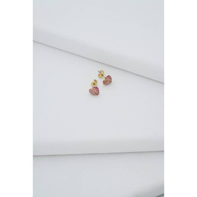 Ted Baker gold plated pink crystal heart stud earrings from a British brand